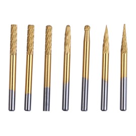 Titanium Coated Tungsten Carbide Bar Bar Set of 7 Shank Diameter 3 mm
