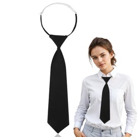 Psyqtsuary Boys Black Tie Pre-tied Adjustable Kids Necktie Solid Color Boys Tie, Woven Formal Kids Tie Woven Little Boys Pre-tied for Age 8-12 Years Wedding School Graduation Uniforms