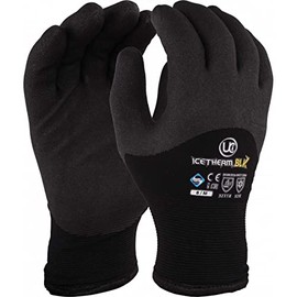 UCi ICETHERM-BLK Thermal Insulated 3/4 HPT Coated Cold Work Gloves Winter Freezer (7 / Small)