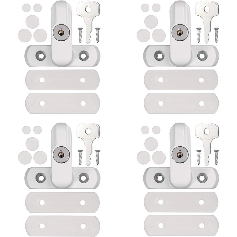 Neoteck 4pcs Sash Blocker Jammer Restrictor Window Lock with Keys