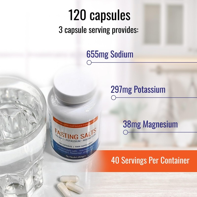 Nutri-Align Fasting Salts Fasting Electrolytes, 120 Capsules | Pure Electrolyte