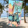Extra Large Beach & Swim Towel for Vacation Water Play Ocean Blue Anchor