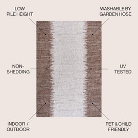 JONATHAN Y SMB113B-3 Tavira Modern Strie' Indoor Outdoor Area Rug Bohemian Coastal Easy Cleaning Bedroom Kitchen Backyard Patio Non Shedding, 3 X 5, Brown/Beige