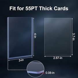 25 cargadores superiores de 55 pt para tarjetas, 3 x 4 pulgadas de grosor con fundas de tarjetas gruesas suaves para béisbol, baloncesto, tarjetas de 