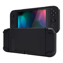eXtremeRate PlayVital Switch Console Back Cover, NS Joycon Handheld Controller Detachable Protector Hard Shell Customized Dockable Protective Case for Switch [Black]