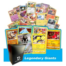 Dan123yal Legendary Giants TCG Random Assortment Bundle || Guaranteed Legendary Giants Sextet + 6 Holographic Cards + 6 High HP Cards Deck Box