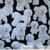 Standard BonEful Fabric FQ Cotton Quilt Black Brown Gray B&W