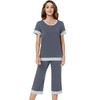 NACHILA Women's Pajamas-Viscose Made from Bamboo, Short Sleeve Pleated Pj