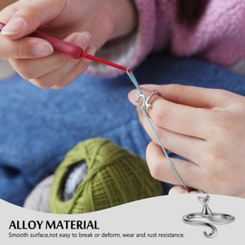 Crochet Ring,Adjustable Yarn Crochet Ring for Finger Crochet Tension Rings for Crocheting Metal Open Yarn Guide Crochet Finger Yarn Holder 6pcs Knitting Crochet Loop Ring for Finger