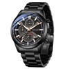 Black Men's Chronograph Watches, Classic Luxury Dress Analog Quartz Watch