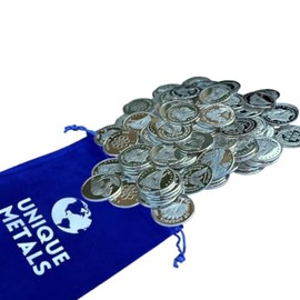 Paquete único de 25 monedas de plata pura de 1 gramo de 999 con diseños aleatorios en una bolsa de joyería | Fabricado en Estados Unidos