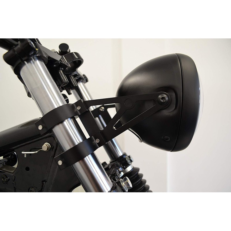 Alchemy Parts Pair of Black CNC Machined Headlight Brackets/Fork Clamps