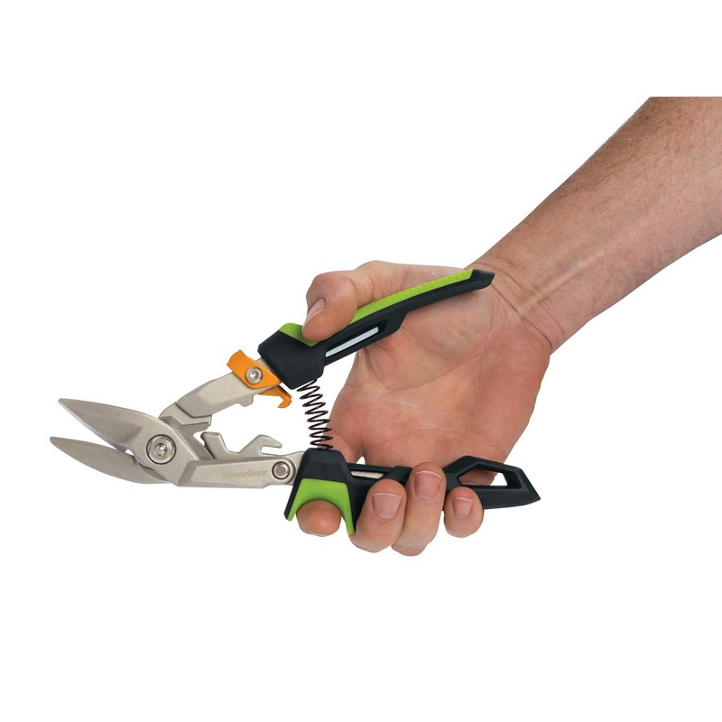 Fiskars PowerGear 1027210 Offset Right Cut Tin Snips Up to