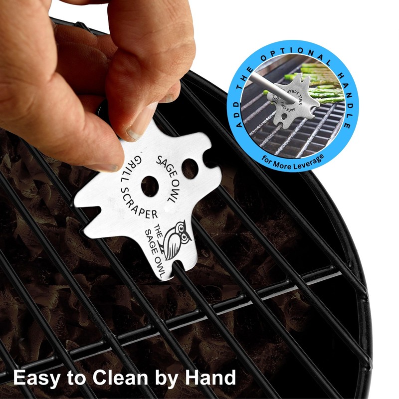 Sage Owl Bristle-Free Stainless Steel BBQ Grill Scraper – Safe