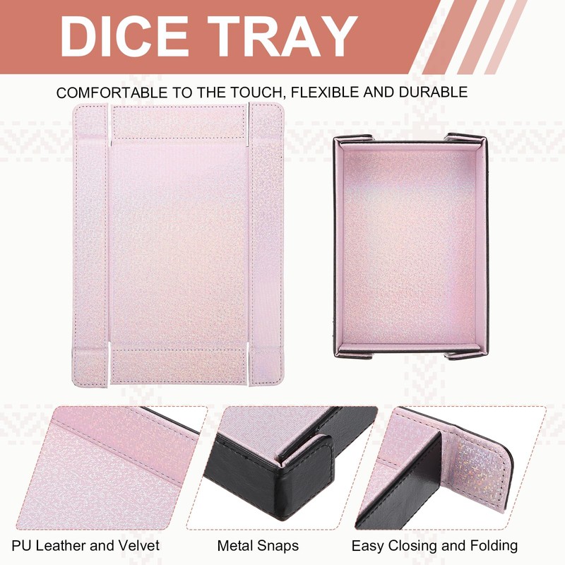 Dice Tray PU Leather Mat Magnetic Folding Dice Rolling Tray