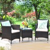 COSTWAY 3 PCS Patio Furniture Set, Outdoor Wicker Conversation Set