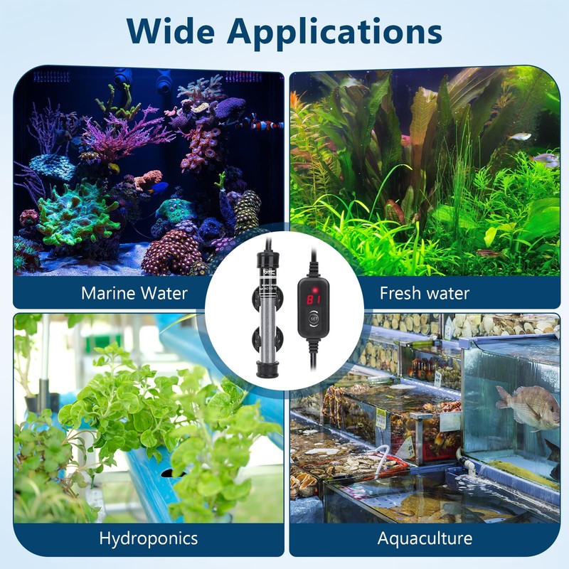 hygger 100 W Riscaldatore per Acquario Regolabile