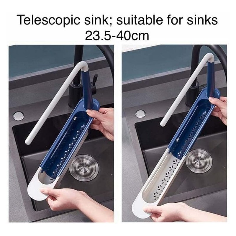 Adjustable and Easy to Use Telescopic Sink Sponge Soap Storage