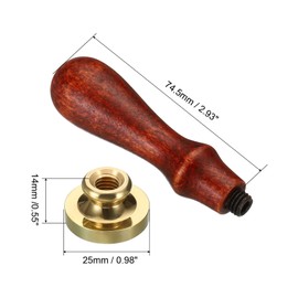 PATIKIL 25mm Round Blank Wax Seal Stamp, Removable Brass Head Without Carving Wooden Handle Retro for Envelope Invitation Wine Packing Gift Wrapping