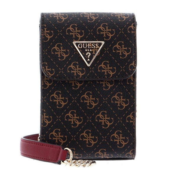 GUESS Noelle Flap Chit Chat Phone Bag Brown, brown