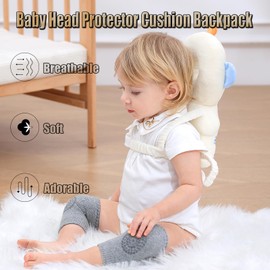 Feidoog Baby Head Protector Cushion Backpack with 3 Knee Pads for Walking & Crawling,Astronauts