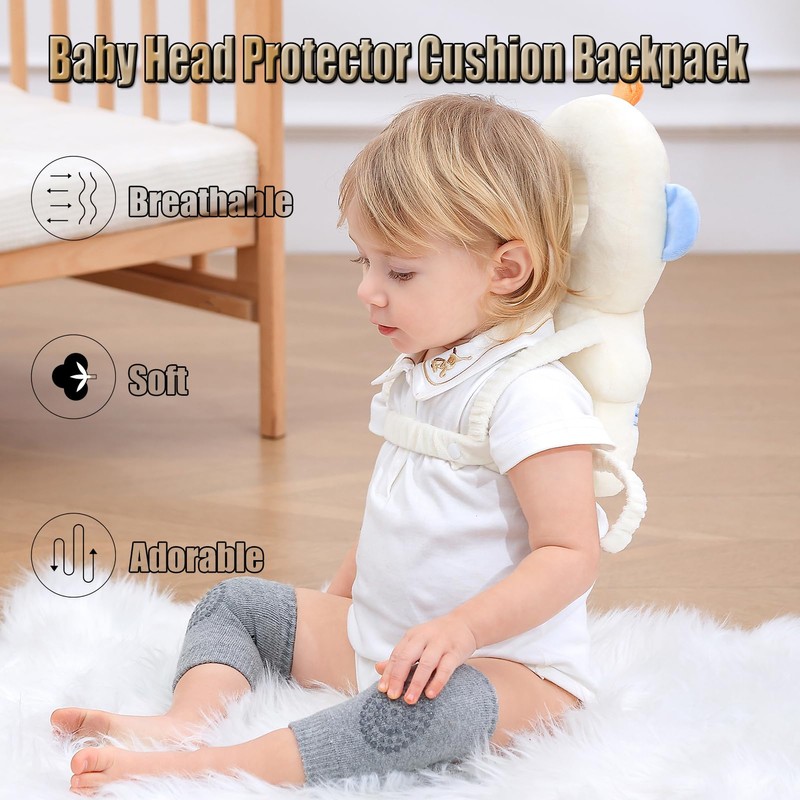 Feidoog Baby Head Protector Cushion Backpack with 3 Knee Pads