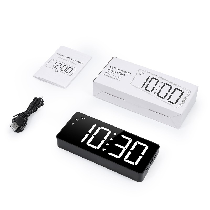 ORIA Digital Alarm Clock, LED Bedroom Clock with Bluetooth Sync