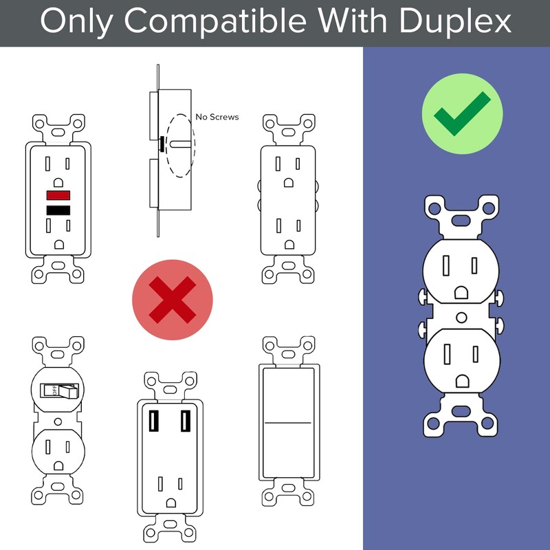 2 Pack - SnapPower GuideLight [For Duplex Outlets] - Replaces