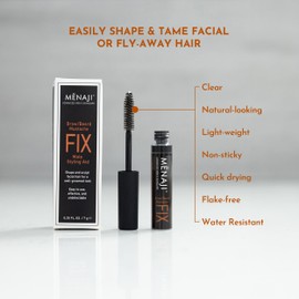 MËNAJI The Fix - Mens Beard and Brow Gel - Hold and Setting Gel with Spiral Brush - Long Lasting - Keep Facial Hair in Place - 0.25 Oz