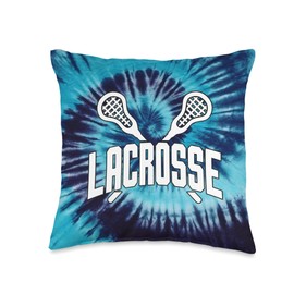 Lacrosse Tie Dye Blue Swirl Great Teenage Girl Player Gift Throw Pillow
