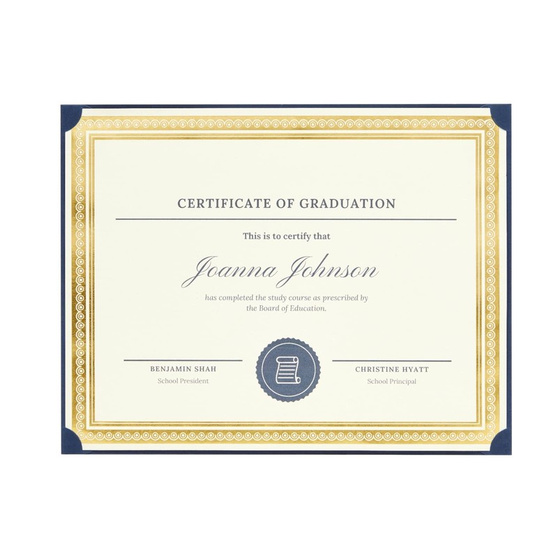 Best Paper Greetings Single-Sided Certificate Holders - Heavyweight Protection for