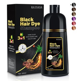 Black Hair Dye Shampoo 3 in 1 Hair Dye Shampoo for Women & Men for Grey Coverage for Instant & Vegetable & Natural