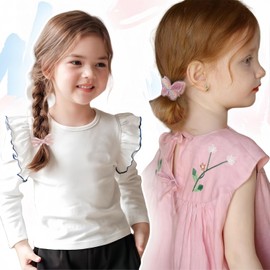 KAQILE Pack of 10 Hair Bobbles for Children, Colourful Elastic Hair Bobbles, Soft Bow Hair Band, Hair Scrunchie Girls, Ponytail Holder, Hair Accessories for Little Girls, Children (10 Pieces, Pink)