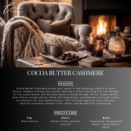 LaPew Diffuser Oil Cocoa Butter Cashmere Scent – Luxury Fragrance Oil for Ultrasonic and Waterless Diffusers – Hotel-Inspired Aroma – 10 mL, 0.34 fl oz Glass Dropper Bottle