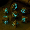 Glow in The Dark Flower Metal Dice, DNDND 7 PCS