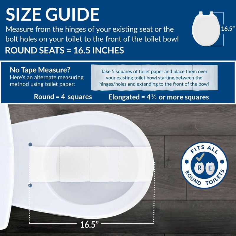 Mayfair Sculptured Shell Toilet Seat, Easy Clean Hinges with Durable