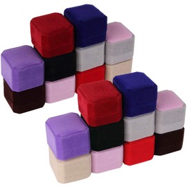 Lamoutor 9Pcs Velvet Ring Box Earring Box Jewelry Gift Box Assorted Color
