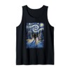 Bigfoot Tshirt Starry Night Sasquatch Van Gogh Sky Painting Tank