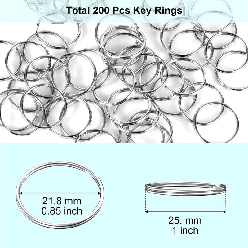 100PCS Split Key Rings Bulk for Keychain and Crafts Keychain