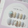 Winter Puppy Knit Handmade Nail Tip - Stiletto / 윈터