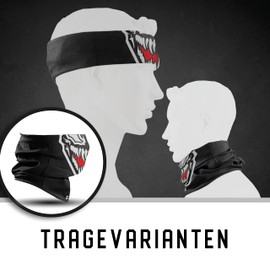 BlackNugget® Printed Multifunctional Scarf with Unusual Design – High Quality Balaclava as Heat and Protective Cloth – Neck Scarf, Face Shield Face Mask – Various Patterns