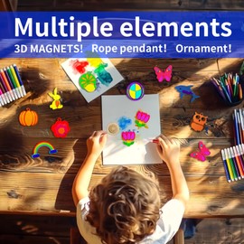 Nsoicrac Wooden Magnet Craft Kit - Create & Paint 24 Nature-Themed Magnets with 12 Watercolor Pens, Magnet Art Kit, DIY Magnets for Kids, Magnet Arts and Crafts, Magnet Painting Kit for Kids