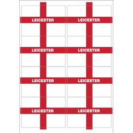Leicester England Flag Rectangular Matt Paper Stickers A4 Sheet of 8 (Each Sticker is 99mm x 68mm)