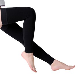 Thigh High Compression Stocking Footless - Pair, Thigh-Hi Leg Compression Sleeves Unisex, 20-30mmHg Gradient Compression with Silicone Band, Opaque, Best for Varicose Veins, Edema, Swelling, Black XXL