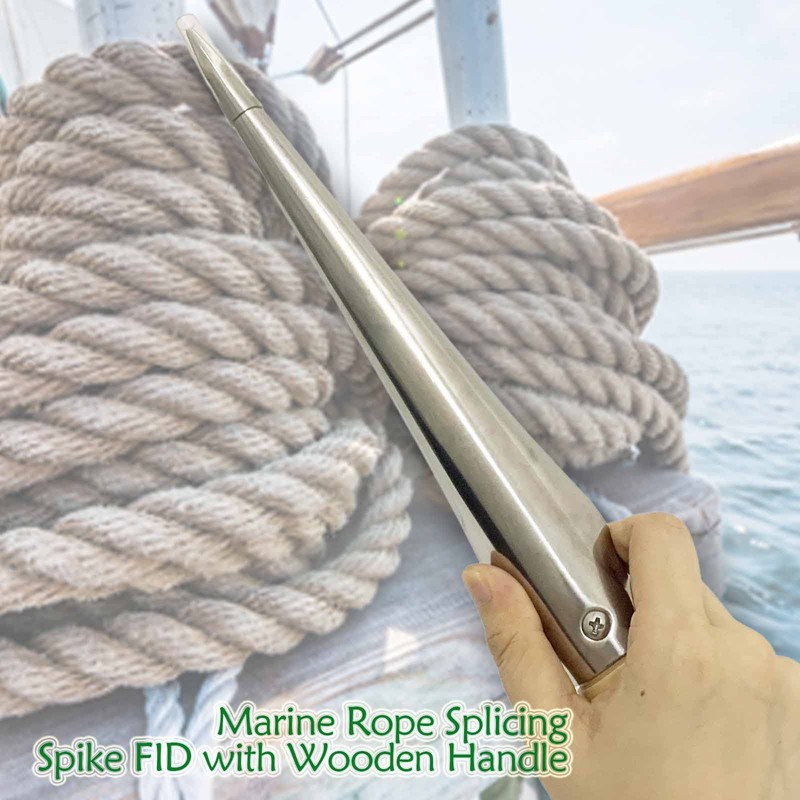 Marine Rope Splicing Spike Fid with Wooden Handle, Swedish Style,