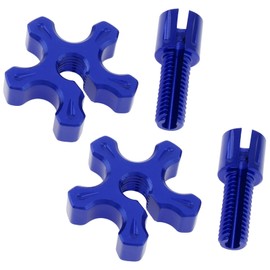 Windance 2 Pack M8 Clutch Cable Adjustment Screws, Motorcycle Brake Wire Adjuster, CNC Aluminum Slotted Screws Fit for AR125LC / EN500 / GPX250 ATC UTV Sport Bike (Blue)