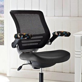 Doginthehole Office Chair Arm Covers - Aesthetic Floral Rooster Print Armrest Pads - Adjustable Desk Chair Protectors for Computer, Wheelchair - Set of 2, Funny Chicken Pattern