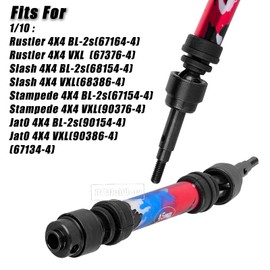 RCHuiWow RC Driveshafts Axles Upgrades Part for 1/10 4WD Slash 4x4(VXL),Rustler 4x4(VXL),Stampede 4x4(VXL),Jat0 4X4(VXL),Steel Front Rear CVD Drive Shaft Hops Up,Replace #9051#9052,Colourful