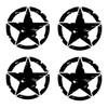 Car Stickers, Destroyed Military Star Sticker US Army, 4 Pieces