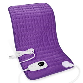 Heating Pad-Electric Heating Pads for Back,Neck,Abdomen,Moist Heated Pad for Shoulder,Knee,Hot Pad for Arms and Legs,Dry&Moist Heat & Auto Shut Off(Purple, 12''×24'')